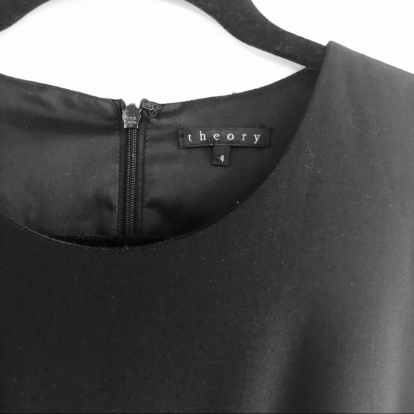 Theory Pleated Front Sleeveless Black Dress - Picture 5 of 9